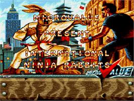 Title screen of International Ninja Rabbits on the Commodore Amiga.