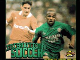 Title screen of International Soccer (zeppelin) on the Commodore Amiga.