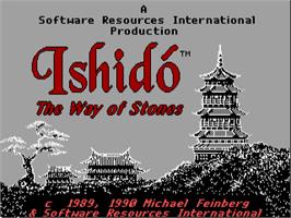 Title screen of Ishido: The Way of Stones on the Commodore Amiga.