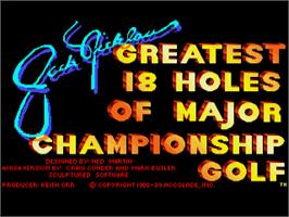 Title screen of Jack Nicklaus - The Major Championship Courses Of 1989 on the Commodore Amiga.