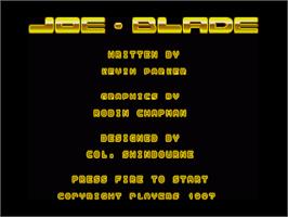 Title screen of Joe Blade on the Commodore Amiga.