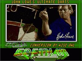 Title screen of John Lowe's Ultimate Darts on the Commodore Amiga.