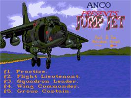 Title screen of Jump Jet on the Commodore Amiga.