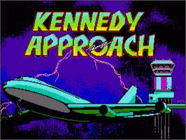 Title screen of Kennedy Approach on the Commodore Amiga.
