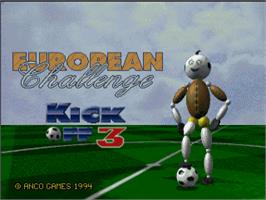 Title screen of Kick Off 3 - European Challenge on the Commodore Amiga.