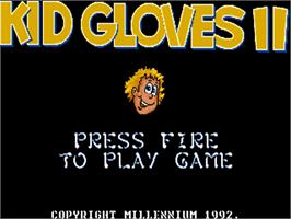 Title screen of Kid Gloves 2 on the Commodore Amiga.