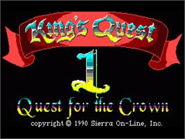 Title screen of King's Quest - Quest For The Crown on the Commodore Amiga.