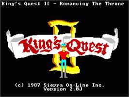 Title screen of King's Quest II: Romancing the Throne on the Commodore Amiga.