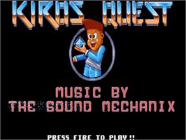 Title screen of Kiro's Quest on the Commodore Amiga.