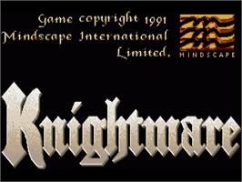 Title screen of Knightmare on the Commodore Amiga.