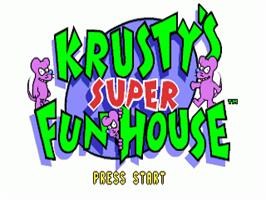 Title screen of Krusty's Fun House on the Commodore Amiga.