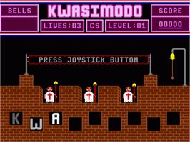 Title screen of Kwasimodo on the Commodore Amiga.