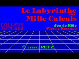 Title screen of Labyrinthe Aux Mille Calculs, Le on the Commodore Amiga.
