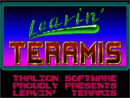Title screen of Leavin' Teramis on the Commodore Amiga.
