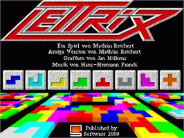 Title screen of Lettrix on the Commodore Amiga.