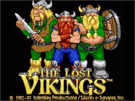 Title screen of Lost Vikings, The on the Commodore Amiga.