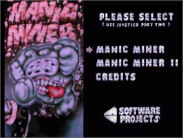 Title screen of Manic Miner on the Commodore Amiga.