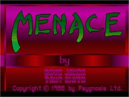 Title screen of Menace on the Commodore Amiga.