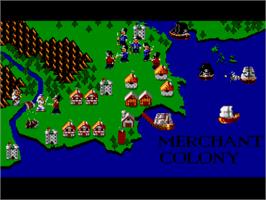 Title screen of Merchant Colony on the Commodore Amiga.