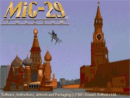 Title screen of MiG-29 Fulcrum on the Commodore Amiga.
