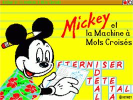 Title screen of Mickey Et La Machine A Mots Croises on the Commodore Amiga.