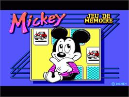 Title screen of Mickey Jeu De Memoire on the Commodore Amiga.