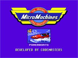 Title screen of Micro Machines on the Commodore Amiga.