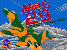 Title screen of Mig-29 Soviet Fighter on the Commodore Amiga.