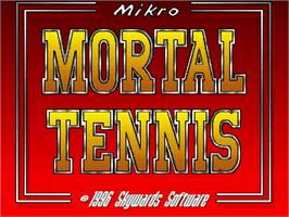 Title screen of Mikro Mortal Tennis on the Commodore Amiga.