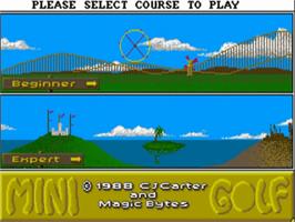 Title screen of Mini Golf on the Commodore Amiga.