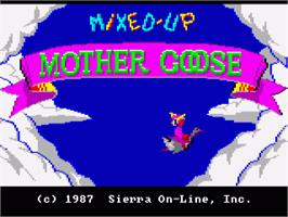 Title screen of Mixed-Up Mother Goose on the Commodore Amiga.