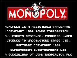 Title screen of Monopoly on the Commodore Amiga.