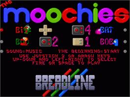 Title screen of Moochies, The on the Commodore Amiga.