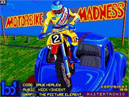 Title screen of Motorbike Madness on the Commodore Amiga.