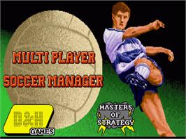 Title screen of Multi-player Soccer Manager on the Commodore Amiga.