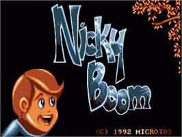 Title screen of Nicky Boom on the Commodore Amiga.