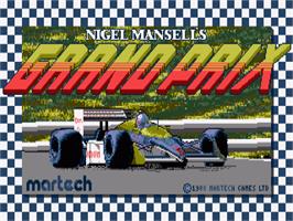 Title screen of Nigel Mansell's Grand Prix on the Commodore Amiga.