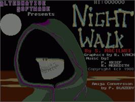 Title screen of Night Walk on the Commodore Amiga.