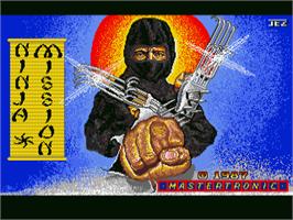 Title screen of Ninja Mission on the Commodore Amiga.