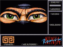 Title screen of Ninja Remix on the Commodore Amiga.