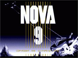 Title screen of Nova 9 - The Return Of Gir Draxon on the Commodore Amiga.