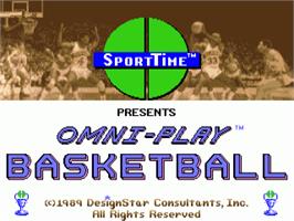 Title screen of Omni-play Basketball on the Commodore Amiga.