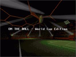 Title screen of On the Ball: World Cup Edition on the Commodore Amiga.