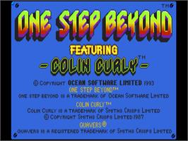 Title screen of One Step Beyond on the Commodore Amiga.