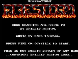 Title screen of Operation Firestorm on the Commodore Amiga.