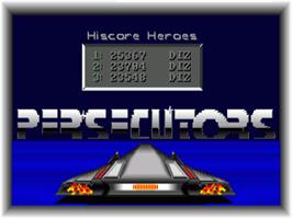 Title screen of Persecutors on the Commodore Amiga.