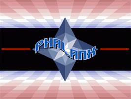 Title screen of Phalanx on the Commodore Amiga.