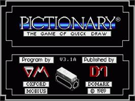 Title screen of Pictionary on the Commodore Amiga.