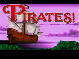 Title screen of Pirates! on the Commodore Amiga.