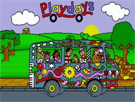 Title screen of Playdays on the Commodore Amiga.